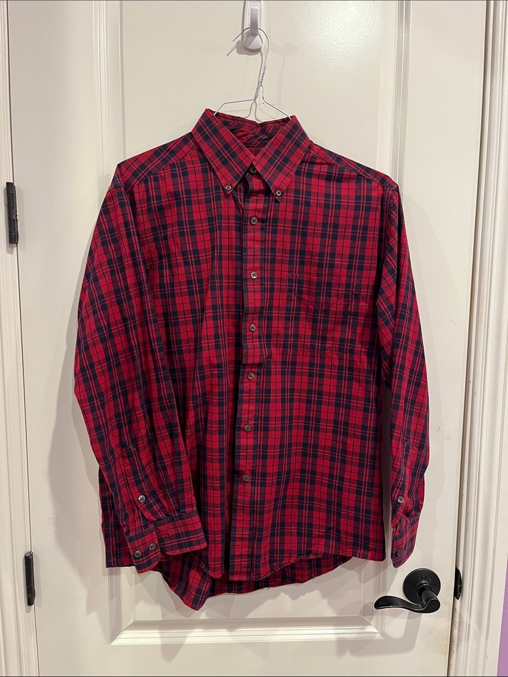 Club Room Red and Black Plaid Button-Down Shirt